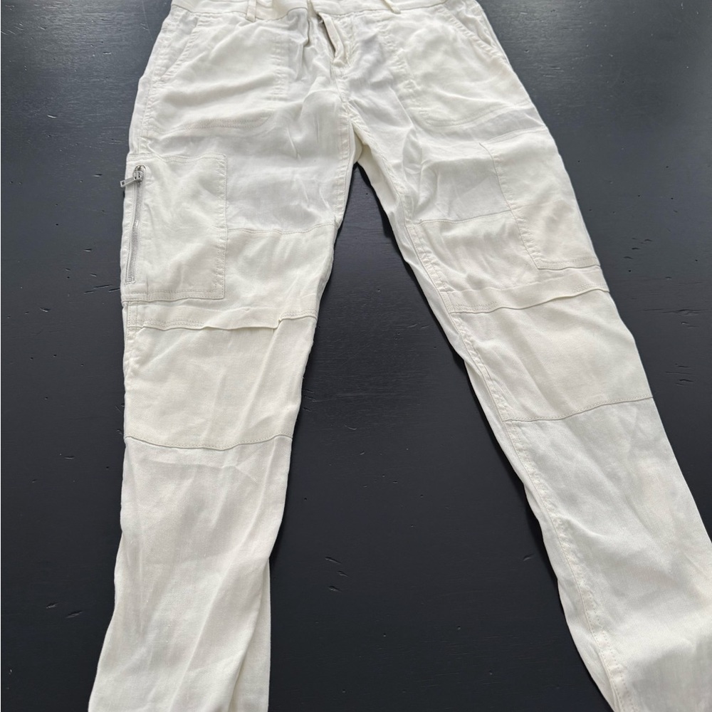 Vince women’s linen Cream Cargo Pants